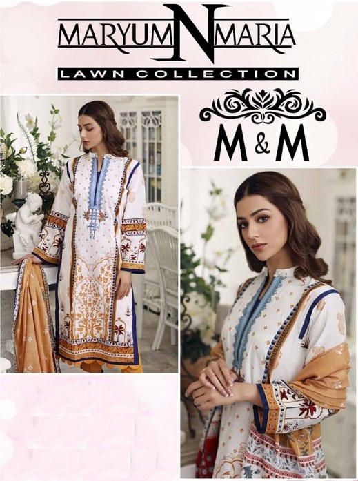 Maryum N Maria Lawn Collection Printed Pure Lawn Cotton Paki...