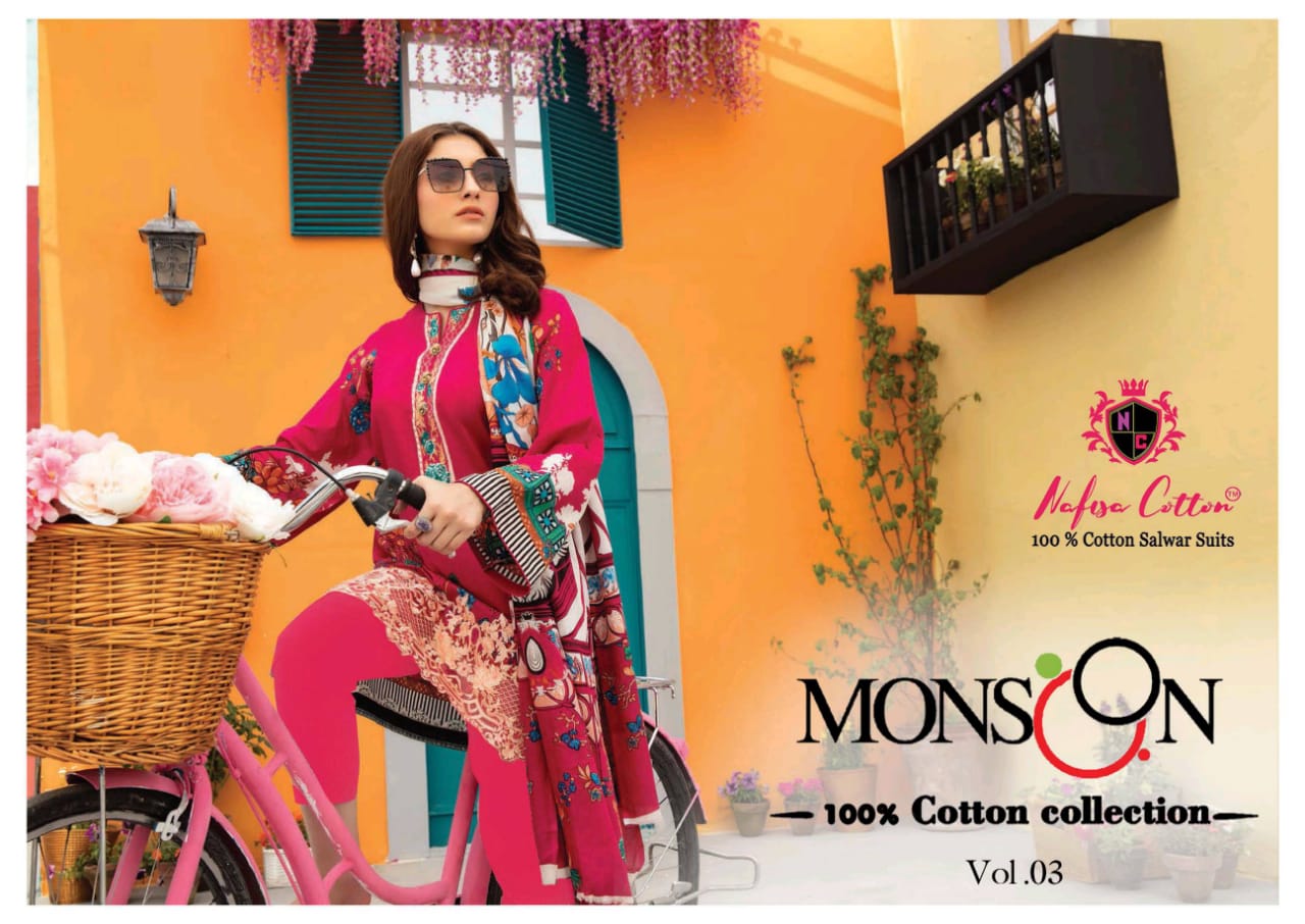 Nafisa Cotton Moonsoon Vol 3 Cotton Printed Pakistani Dress ...