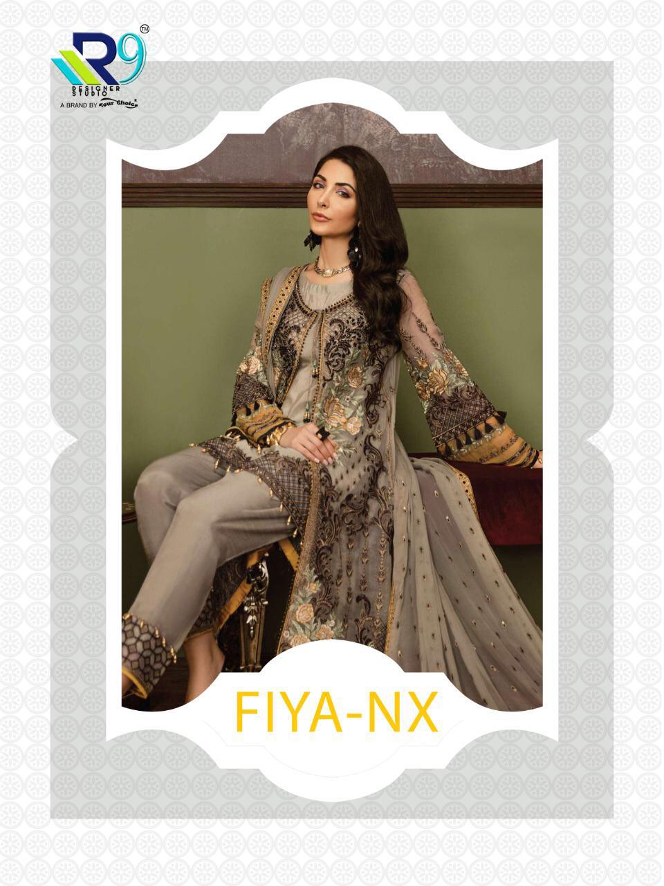 R9 Designer Fiya Nx Faux Georgette With Heavy Embroidery Wor...