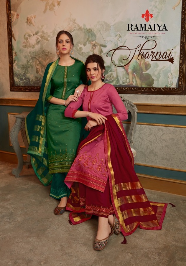 Kessi Fabrics Ramaiya Sharnai Jam Silk With Handwork Dress M...