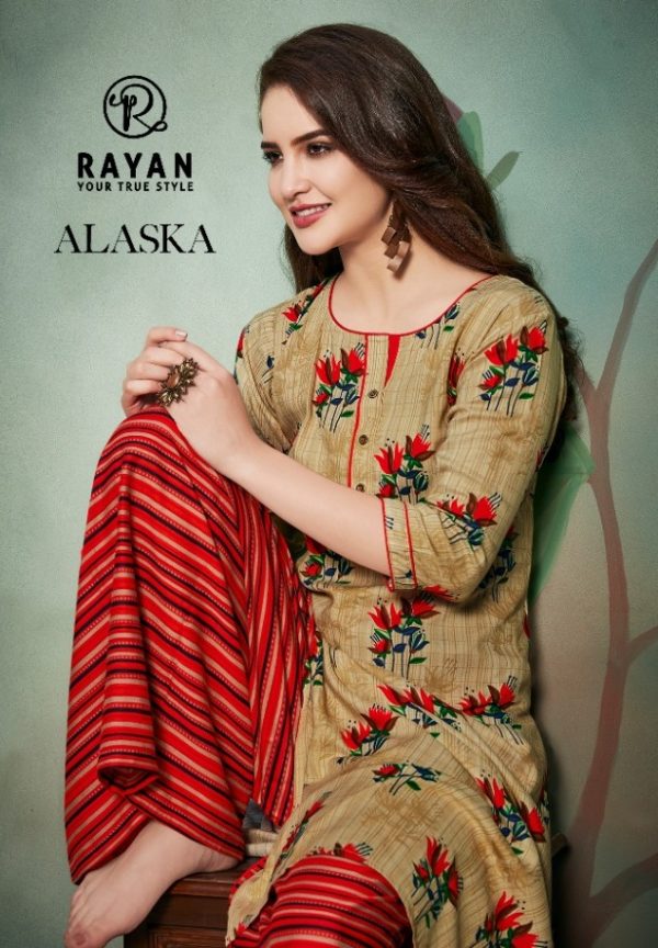 Rayan Alaska Rayon Printed Regular Wear Readymade Kurtis Wit...