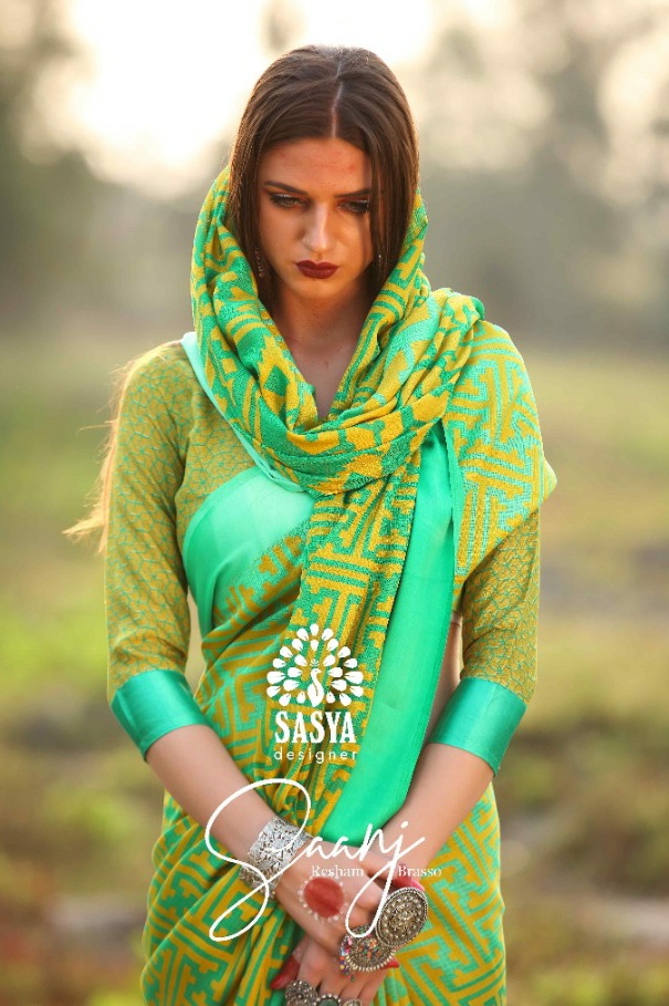 Sasya Designer Saanj Printed Brasso Regular Wear Sarees Coll...
