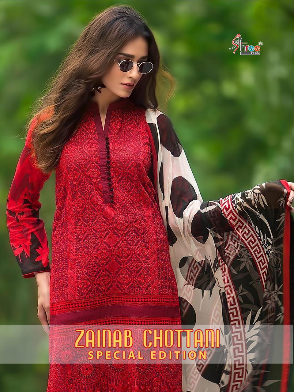 Shree Fabs Zainab Chottani Special Edition Pure Cotton Chika...