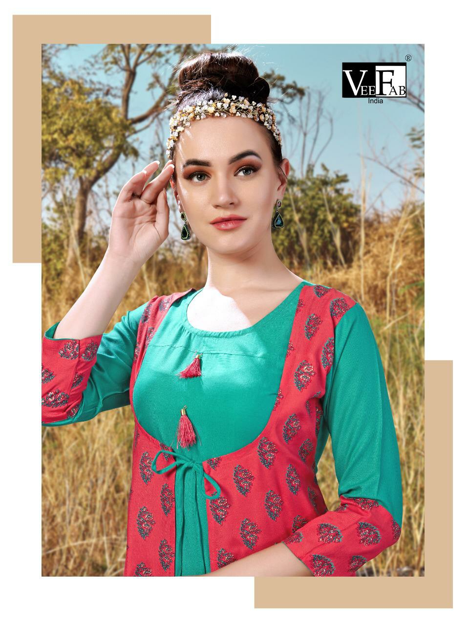 Vee Fab India Hotstar Vol 2 Rayon Dyed Koti Style Foil Print...