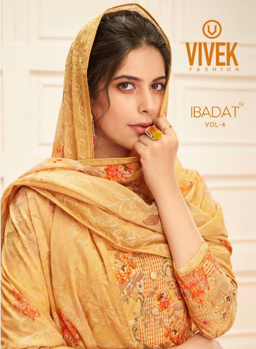 Vivek Fashion Ibadat Vol 4 Digital Printed Cambric Cotton Wi...