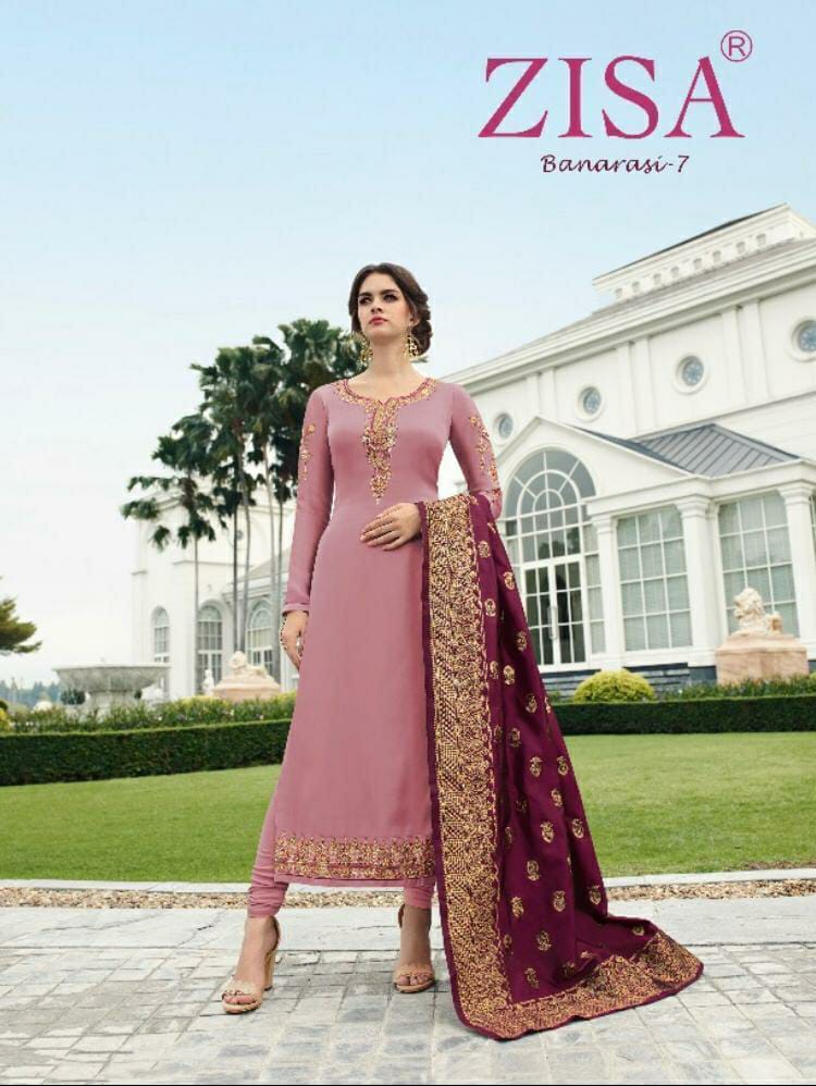 Zisa Banarasi Vol 7 Fancy With Embroidery Work Dress Materia...