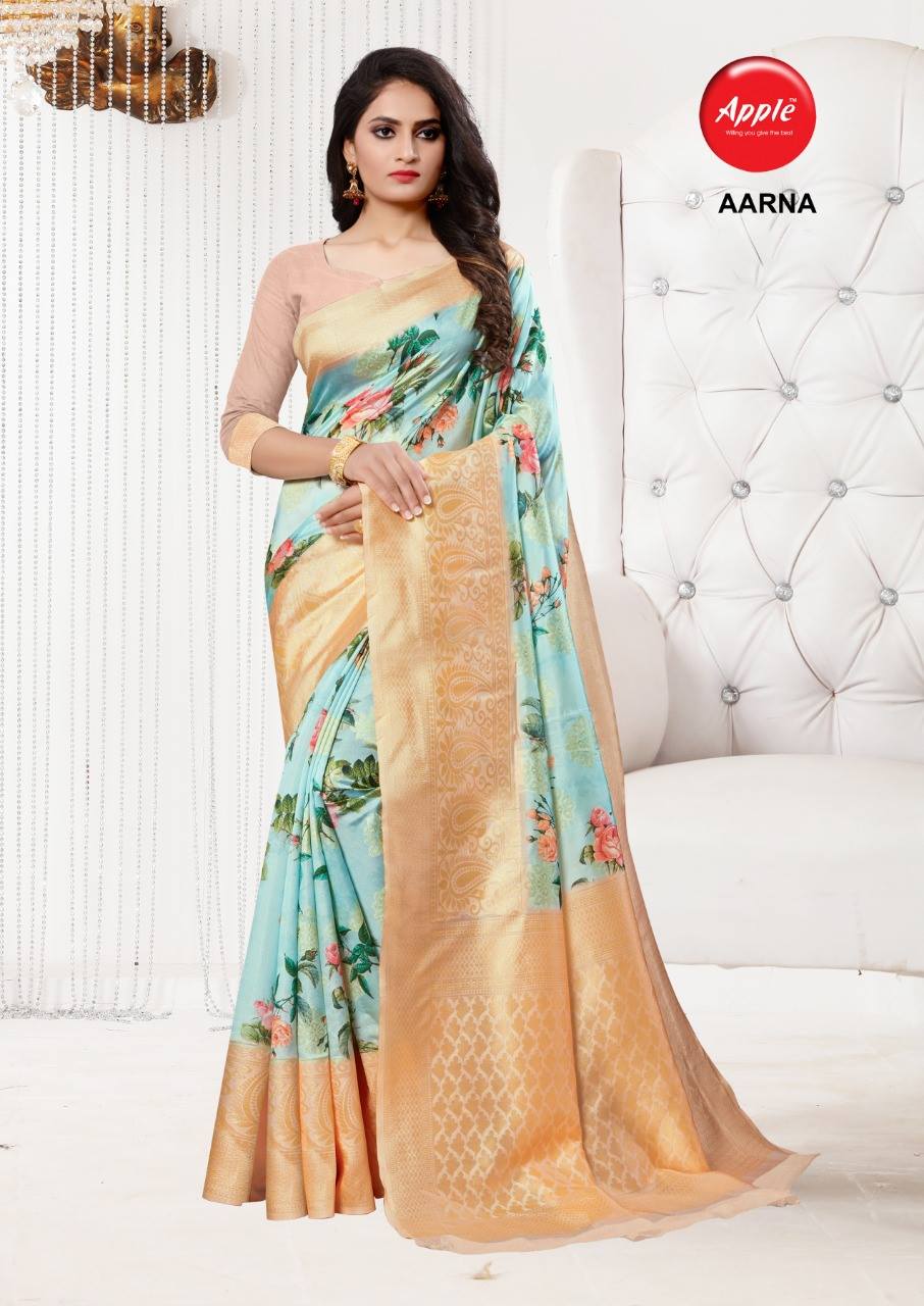 Apple Sarees Aarna Silk With Digital Printed Sarees Collecti...