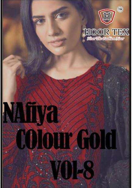 Hoor Tex Nafiya Color Gold Vol 8 Georgette Embroidery And Se...