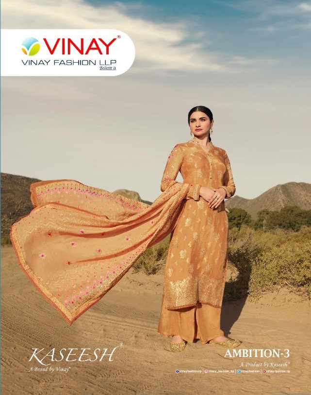 Vinay Fashion Kaseesh Ambition Vol 3 Muslin Jacquard With Wo...