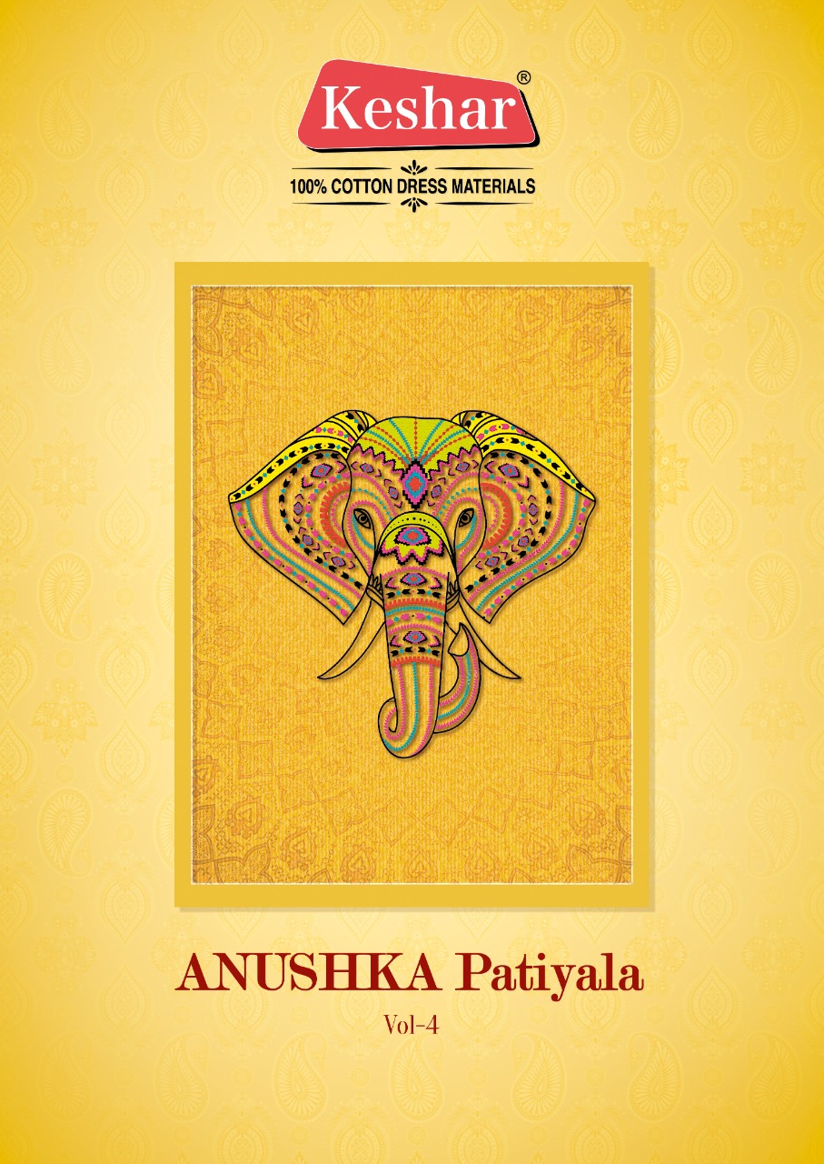 Keshar Anushka Patiyala Vol 4 Printed Pure Cotton Dress Mate...
