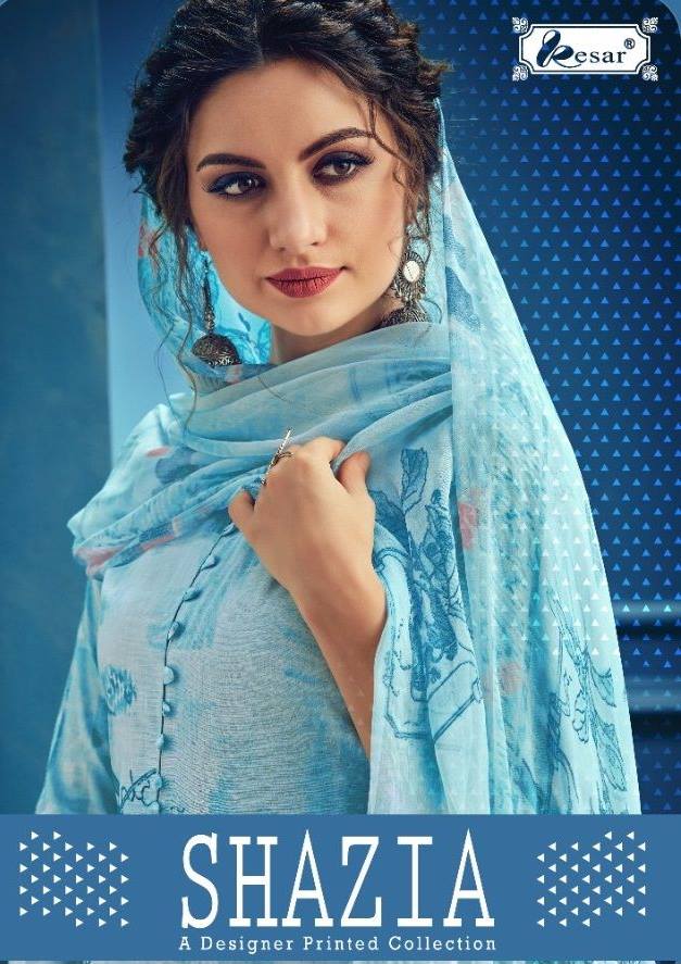 Kesar Shazia Lawn Cotton Digital Printed Dress Material At W...