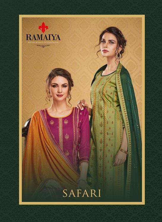 Kessi Fabrics Ramaiya Safari Jam Silk With Embroidery And Ha...