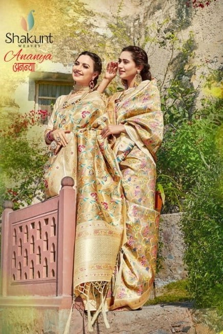 Shakunt Weaves Ananya Digital Floral Printed Silk Sarees Col...