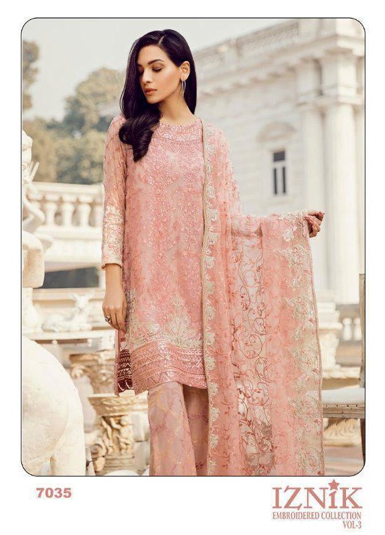 Shree Fabs Iznik Embroidered Collection Vol 3 7035 Colors Fa...