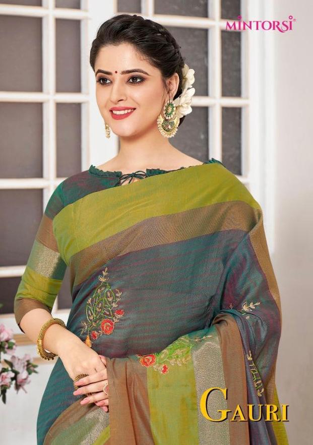 Varsiddhi Sarees Mintorsi Gauri Cotton Silk With Embroidery ...