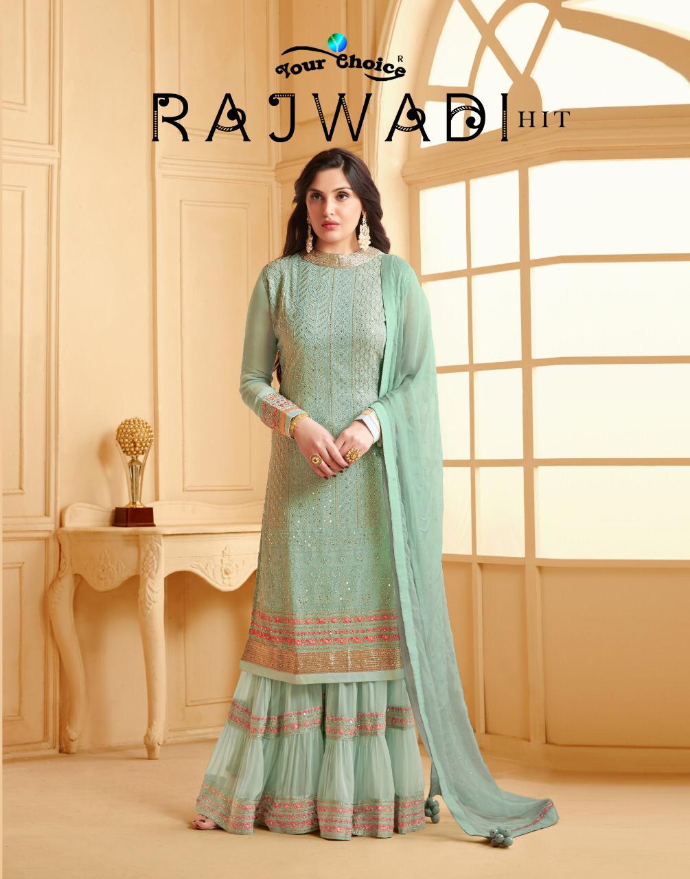 Your Choice Rajwadi Hits Faux Georgette Dress Material At Wh...