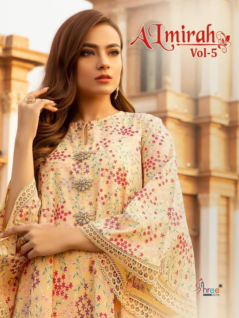 Shree Fabs Almirah Vol 5 Printed Embroidered Pure Lawn Cotto...