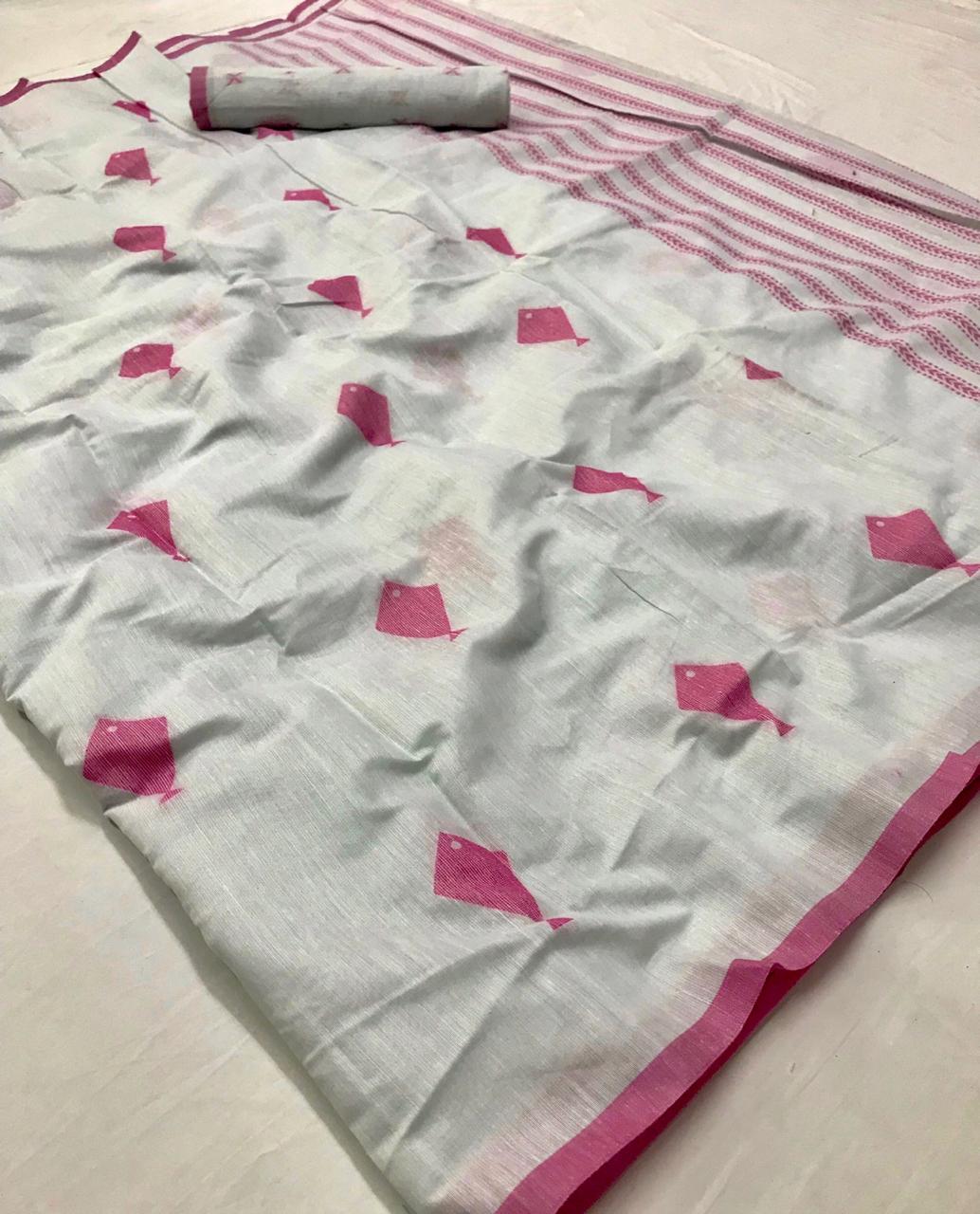 Petals Silk Designer Linen Cotton Silk Sarees Collection At ...