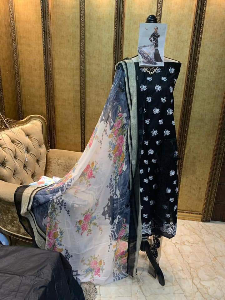 Shree Fabs Maria B M Prints Printed Cotton Pakistani Dress M...