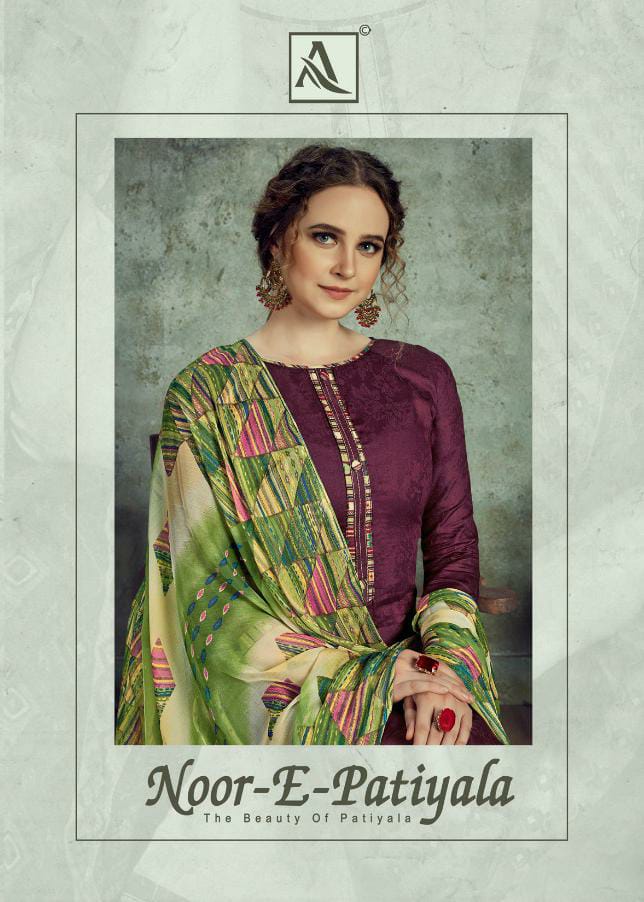 Alok Suits Noor E Patiyala Printed Pure Jam Jacquard Dress M...