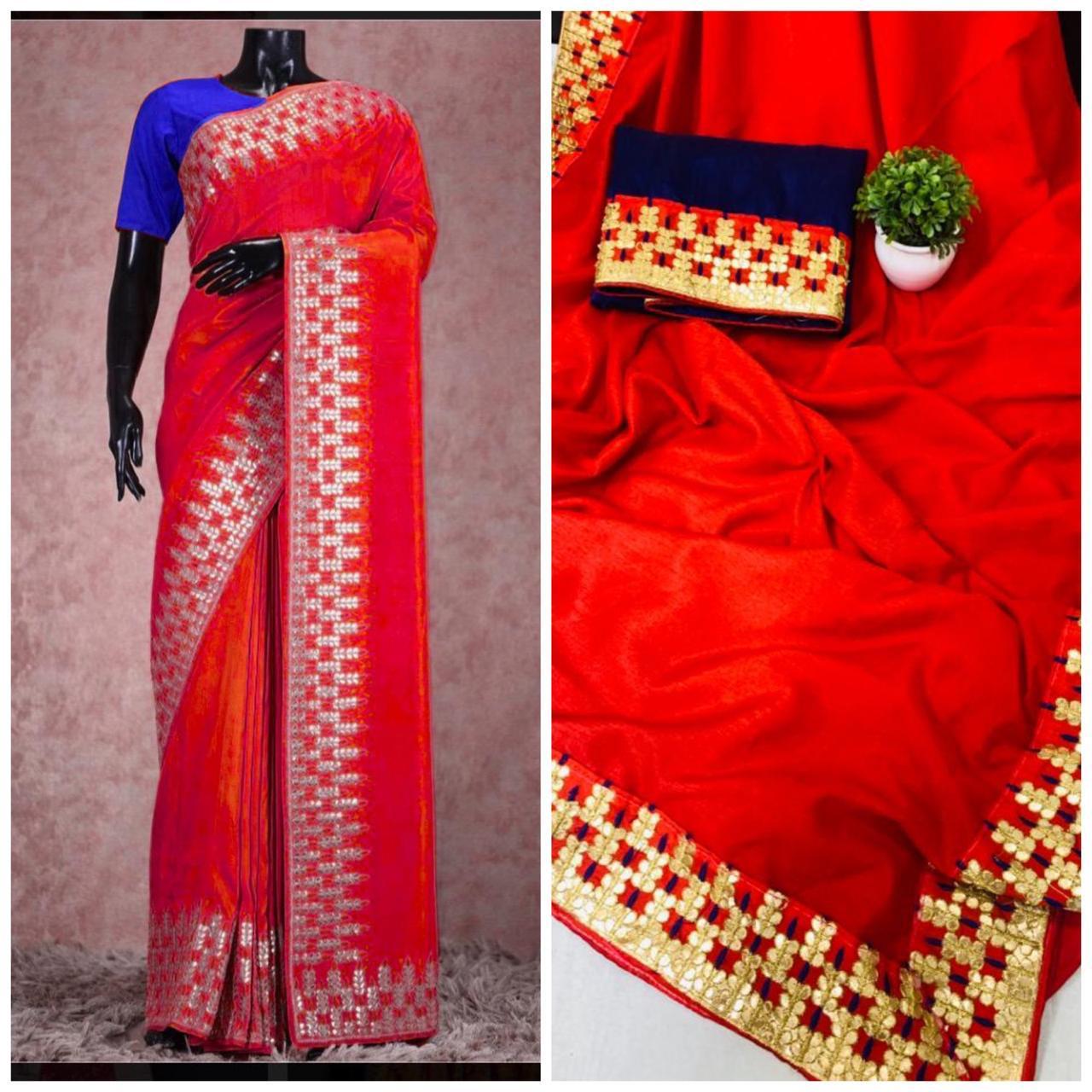 Soft Silk Sarees With Heavy Gotta At Wholesale Rates