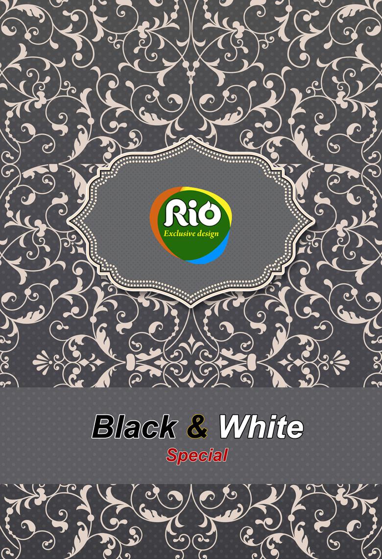 Laado Rio Black & White Special Printed Cotton Dress Materia...