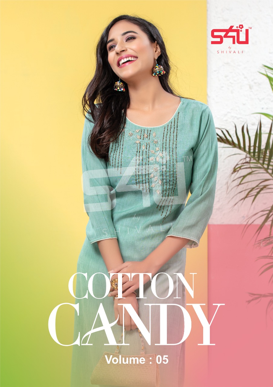 S4u Shivali Cotton Candy Vol 5 Cotton Readymade Straight Kur...