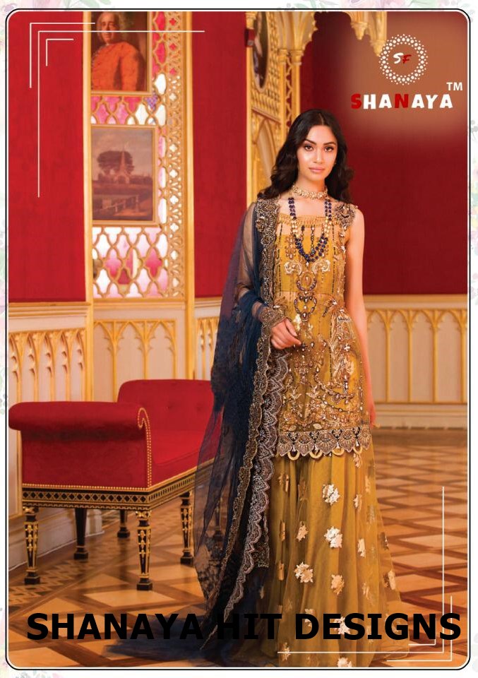 Shanaya Hit Designs Faux Georgette And Net With Heavy Embroi...