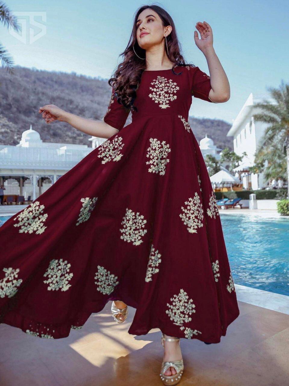Rutba Khan Vol 5 Heavy Rayon With Foil Printed At Best Price