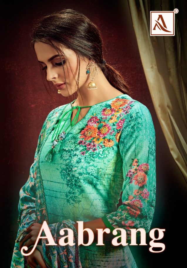 Alok Suits Aabrang Digital Jam Cotton With Swarovski Work Dr...