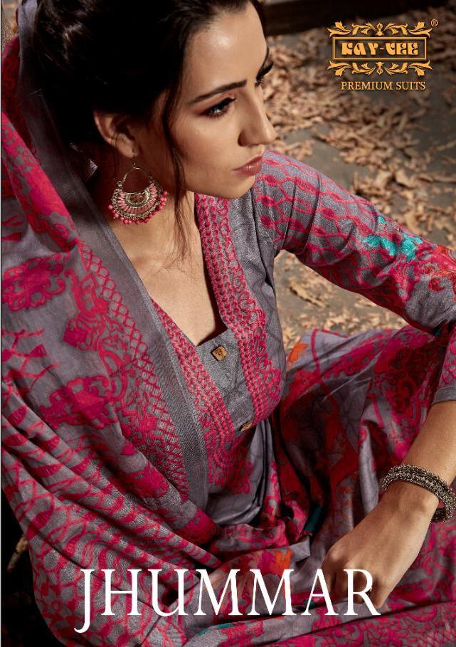 Kay Vee Jhummar Digital Printed Pure Cambric Cotton Dress Ma...