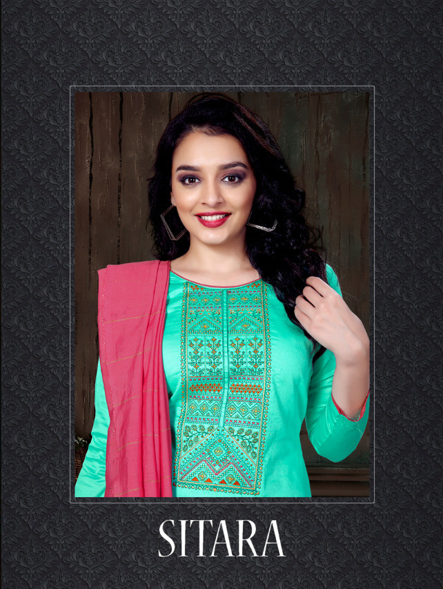 Radhika Fashion Sitara Jam Cotton With Embroidery Work Dress...