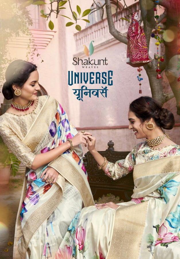 Shakunt Weaves Universe Digital Floral Printed Soft Silk Sar...