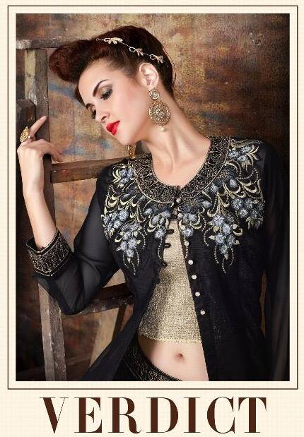 Stylish Verdict Designer Dress Semi Stitched Pary Wear Salwa...