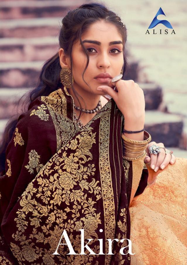 Alisa Akira Designer Silk Jacquard With Embroidery Work Dres...