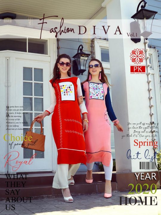 Pk Fashion Diva Vol 1 Digital Printed Heavy Rayon Straight R...