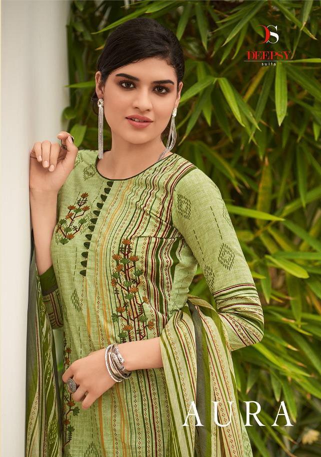 Deepsy Suits Aura Printed Pure Cotton With Embroidery Work D...