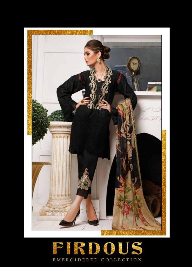 Deepsy Suits Firdous Embroidered Collection Printed Pure Cot...