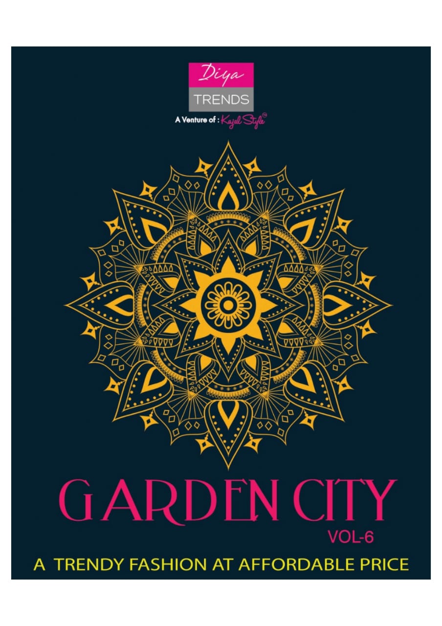 Kajal Style Diya Trends Garden City Vol 6 Printed Heavy Rayo...