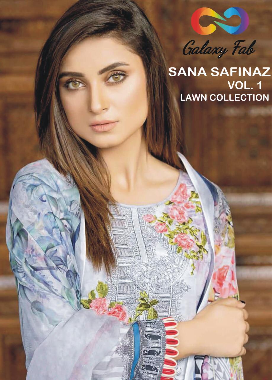 Galaxy Fab Sana Safinaz Vol 1 Lawn Collection Pure Jam Cotto...