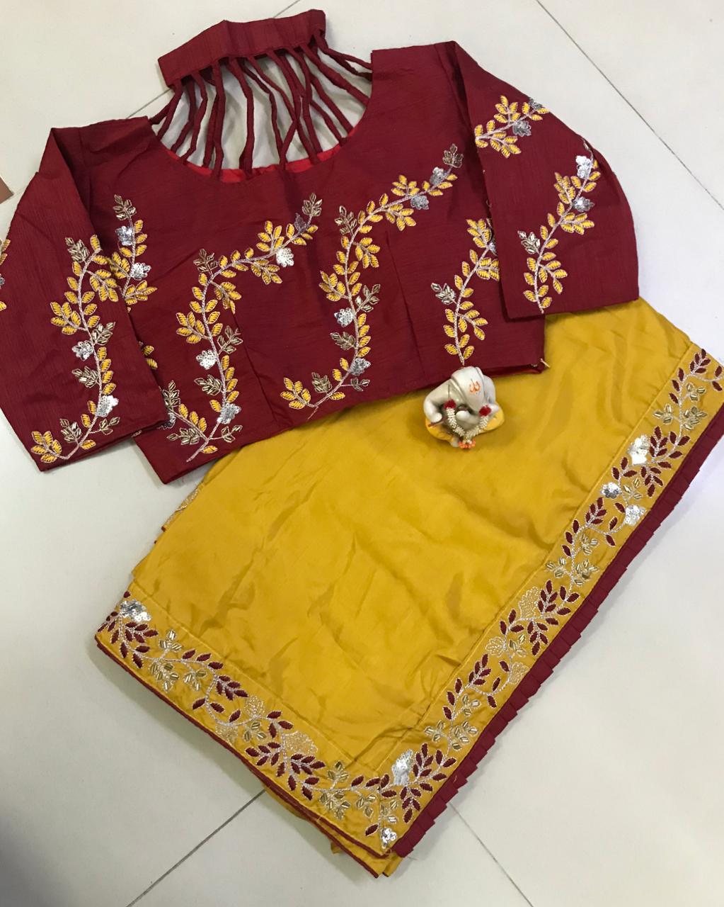 Rakdhabandhan Special Heavy Crepe Silk With Embroidery Handw...