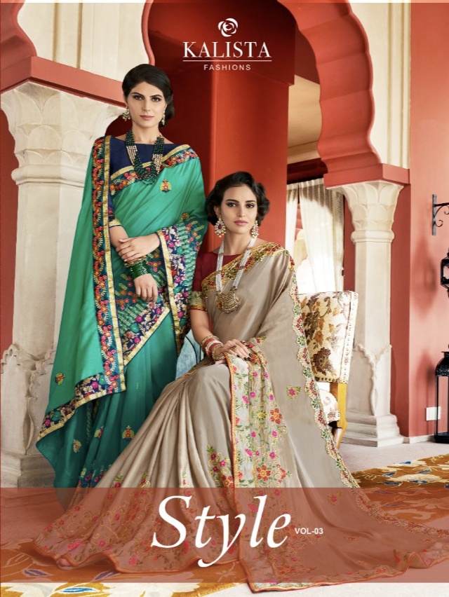 Kalista Style Vol 3 Party Wear Wedding Saree At Low Rates