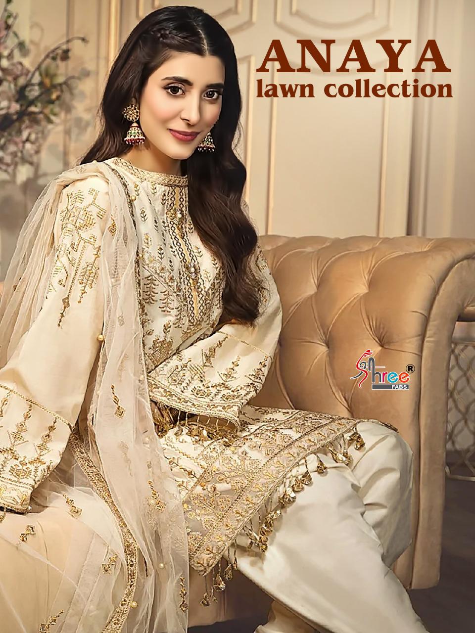 Shree Fabs Anaya Lawn Collection Pure Lawn Cotton With Embro...