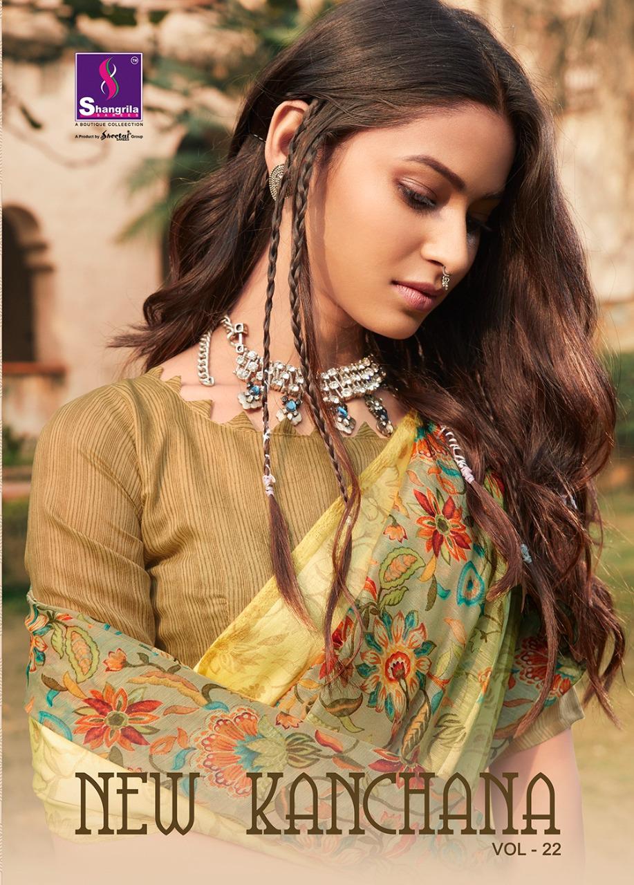 Shangrila Sarees New Kanchana Vol 22 Floral Printed Linen Co...