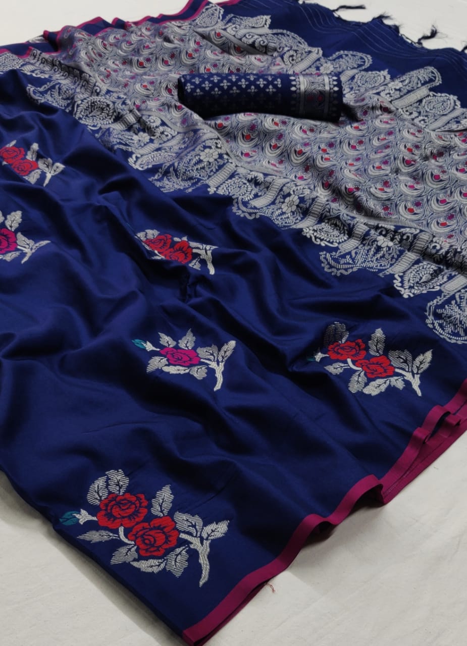 Shivani Silk Designer Soft Silk Weaving Sarees Collection At...