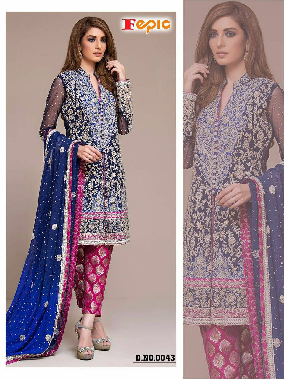 Fepic Pakistani Dress Materials Ready Stock At Wholesale Rat...
