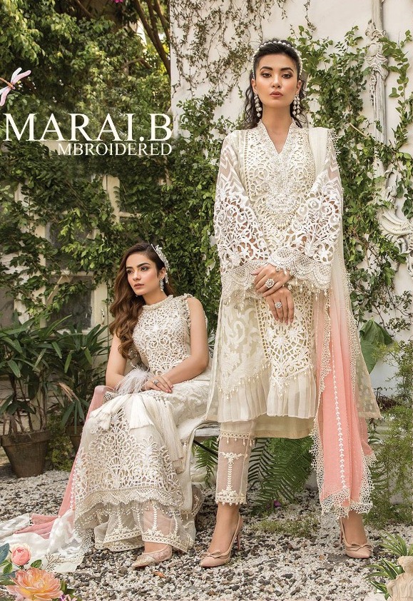 Kaara Suits Maria B Mbroidered Faux Georgette And Net With E...