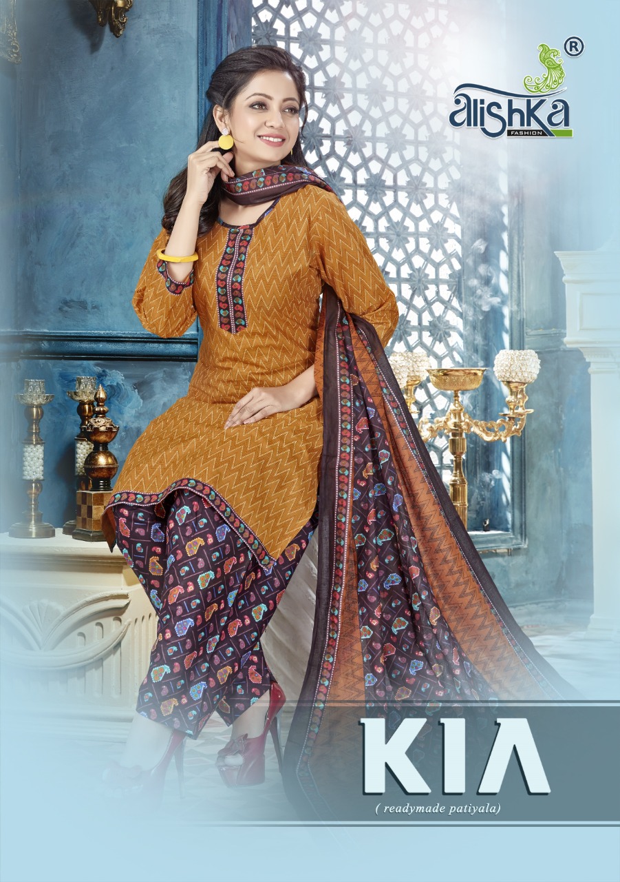 Alishka Fashion Kia Printed Cotton Readymade Regular Wear Pa...
