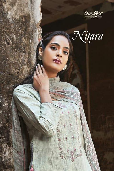 Omtex Nitara Printed Lawn Cotton Dress Material Collection A...