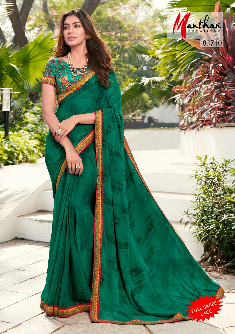Manthan Shivanya Georgette Daily Wear Premium Quality Sarees...